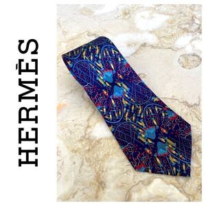 HERMES Silk Tie 7048 TA / 150th Anniversary Fireworks Feux d'Artifice Very Rare